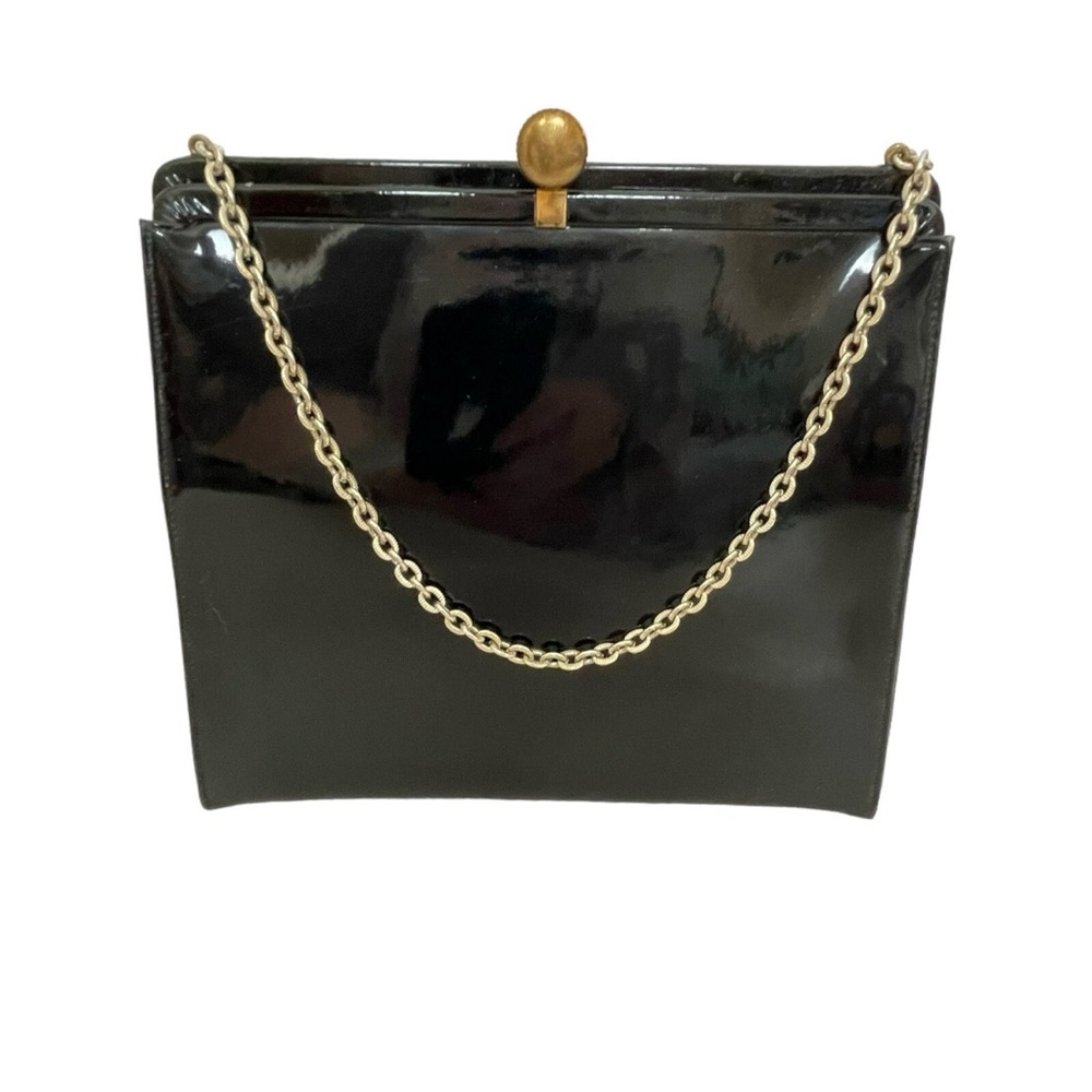 Vintage Coblentz Original Genuine Black Patent Leather Purse w/ Some Red Lining